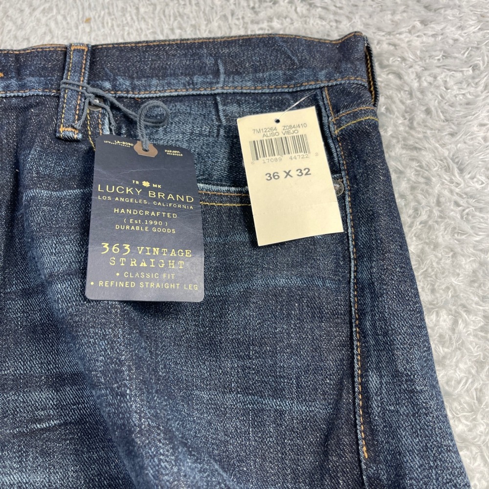 Lucky Brand 363 Vintage Straight Mens Jeans 36x32 Blue Indigo Denim 7M12264 NEW - Picture 4 of 12